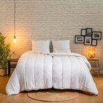 Bleu calin - couette adaptable pour 2 - chaleur sur mesure - 240x260cm