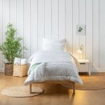 Bleu calin - couette enfant coton bio evolutive - coton certifi� gots - 140 x (150 + 50) cm