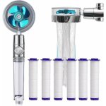 (bleu) douchette � main, douche anti - calcaire � �conomie d'eau, douche en spirale � 360�, avec 6 filtres ...