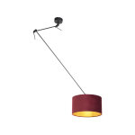 Blitz - suspension avec abat - jour - 1 lumi�re - l 380 mm - rouge - classique / antique - �clairage ...