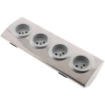 Bloc 4 prises 16a 2p + t à câbler - gris zenitech Bloc 4 prises 16a 2p + t à câbler - gris zenitech