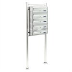 Bloc 5 boite aux lettres sur pied de support 5 compartiments superpos� acier inoxydable