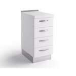 Bloc de base commode cuisine 40x60x84 cm en bois blanc mat avec quatre tiroirs - massa