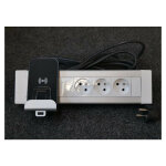Bloc bureau 3 prises 2p + t 16a + 1 chargeur induction avec chargeur usb type a cordon 3m legrand