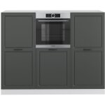 Vicco - bloc cuisine r - line, anthracite maison de campagne / blanc, 180 cm sans plan de travail