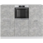 Vicco - bloc cuisine r - line, bton / blanc, 180 cm sans plan de travail