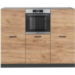 Vicco - bloc cuisine r - line, chne dor / anthracite, 180 cm sans plan de travail