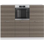 Vicco - bloc cuisine r - line, gris noble / blanc, 180 cm sans plan de travail