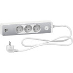 Schneider electric - bloc multiprise 3 prises 2p + t + 2 usb - blanc et alu - schneider