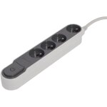 Bloc multiprise design 4x16a 3m + interrupteur - gris / blanc - chacon