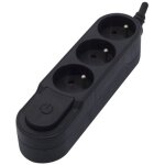 Bloc multiprise design fiche plate 3x16a - noir - chacon