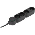 Bloc multiprise coresponsable 4 prises 2p + t home green - noir - zenitech