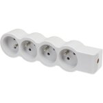 Bloc multiprise extra - plate avec 4 prises de courant avec terre � c�bler - blanc et gris - legrand
