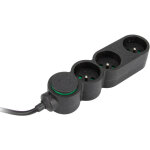Bloc multiprise home green 3 prises 2p + t - noir - zenitech