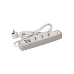 Bloc multiprise avec interrupteur - 3 prises - 2 ports usb - gris / blanc - schuko velleman eb3cgusb ...