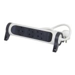 Bloc multiprises withswitch legrand 694527 / 3 prises of current / blanc et gris fonc