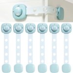 Bloc placard bebe, 6 pcs bloque porte placard serrures de s�curit� pour enfants r�glables pour tiroirs, ...