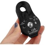 Bloc de poulie � corde pivotante simple en alliage d'aluminium 26kn pour corde de 12 mm (noir)