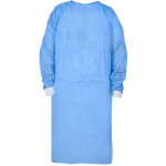 Blouse m�dicale xxl, non st�rile, bleue, avec poignets, attach�e par des sangles (tissu non tiss� sms ...