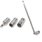 1 antenne tlescopique  7 sections - antenne fm fm portable de rechange - pour radio tv, dab fm / am ...
