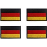 Lot de 4 mini cussons brods avec velcro - motif drapeau de l'allemagne - pour vtements, sacs, sac ...