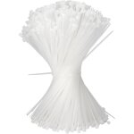 Bluedeer - 500 pices collier de serrage blanc 200 x 2, 5 mm attache cble plastique serre cbles lectriques ...