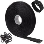 Sangles / attaches de câble réutilisables réglables noires de 5m avec 25 boucles et sangle de fixation ... Sangles / attaches de câble réutilisables réglables noires de 5m avec 25 boucles et sangle de fixation ...