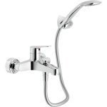 Nobili - blues mitigeur monocommande bain - douche mural + douchette � 1 jet et flexible 150 cm, chrome ...
