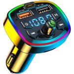Bluetooth voiture transmetteur fm, adaptateur radio lecteur de mp3, allume cigare charge rapide, musique ...