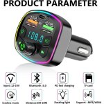 Bluetooth voiture transmetteur fm, adaptateur bluetooth voiture radio lecteur de musique mp3, bluetooth ...