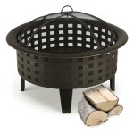 Blum - boston bras�ro jardin chauffage exterieur barbecue � 70cm acier noir