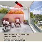 Blumfeldt - phantom radiateur aluminium 900 / 1800 w tlcommande gris