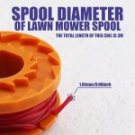 Bobine de coupe - fil tondeuse � gazon kit de r�paration compatible pour worx wg180 wg163 wa0010 wa6531 ...