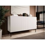 Bobochic - buffet 3 portes 150 cm kasha pieds noir blanc Bobochic - buffet 3 portes 150 cm kasha pieds noir blanc