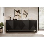 Bobochic - buffet 4 portes 200 cm alice pieds en m�tal noir