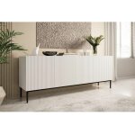 Bobochic - buffet 4 portes 200 cm kasha pieds noir blanc