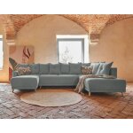 Bobochic - lena - canap d'angle panoramique convertible - avec coffre - 7 places - droit