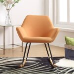 Bobochic - rocking chair 70x89x88 cm en tissu jaune