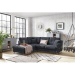 Bobochic - xs - canap d'angle l convertible sweden angle gauche gris fonc