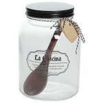 Tognana - bocal avec couvercle et cuill�re moyenne 950 cc la cascina verre transparent
