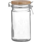 Bocal cuisine herm�tique en verre couvercle clip bambou - 1l