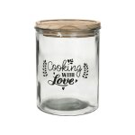 Tognana - bocal moyen avec couvercle 1380 cc cooking with love en verre transparent