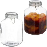 Relaxdays - bocal en verre, lot de 2, 3 litres, conserves, grand pot, hermétique, fermeture étanche avec ... Relaxdays - bocal en verre, lot de 2, 3 litres, conserves, grand pot, hermétique, fermeture étanche avec ...