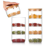 Bocaux en verre �tag�s pour snacks et fruits secs, saladier avec couvercle