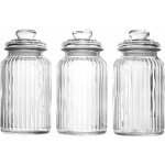 Bocaux en verre hermtiques vintage 1300 ml lot de 3 conteneurs de stockage de pots sucrs traditionnels ...