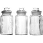Bocaux en verre herm�tiques vintage 1300 ml lot de 3 conteneurs de stockage de pots sucr�s traditionnels ...