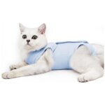 Body pour chat apr�s chirurgie, v�tements anti - l�chage (m, bleu)