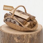 Bogateco panier chemin�e osier plat avec jute 55 x 34 cm naturel