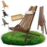 Bogateco transat bois pliable fauteuil coussin imperm�able marron