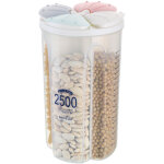 Bo�te contenants alimentaire 4 grilles , 2500ml grilles multiples bocal bocaux de stockage en plastique ...